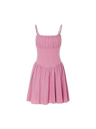 Cotton Candy Strap Mini Dress Pink