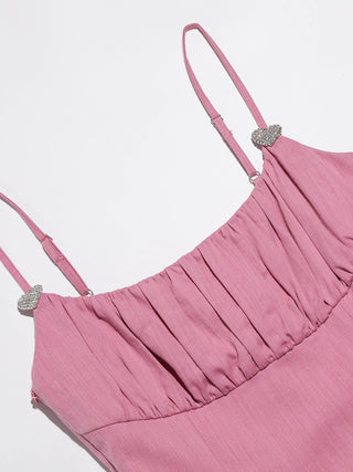 Cotton Candy Strap Mini Dress Pink