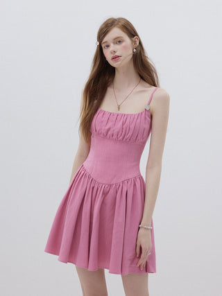 Cotton Candy Strap Mini Dress Pink