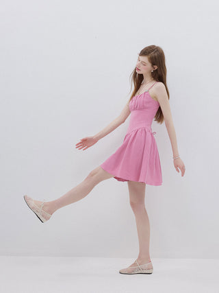 Cotton Candy Strap Mini Dress Pink