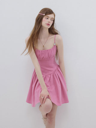 Cotton Candy Strap Mini Dress Pink