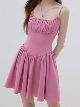 Cotton Candy Strap Mini Dress Pink