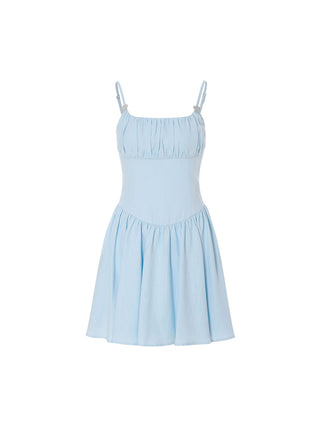Cotton Candy Strap Mini Dress Sky Blue