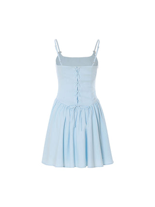 Cotton Candy Strap Mini Dress Sky Blue