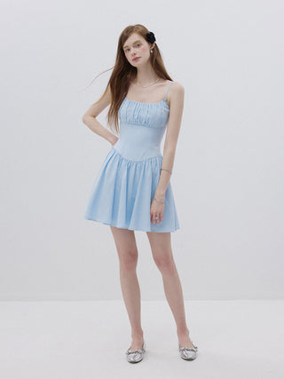 Cotton Candy Strap Mini Dress Sky Blue
