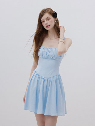 Cotton Candy Strap Mini Dress Sky Blue