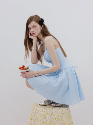 Cotton Candy Strap Mini Dress Sky Blue