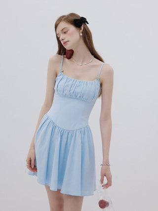 Cotton Candy Strap Mini Dress Sky Blue