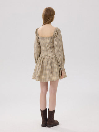 Country Lace-Up Mini Dress