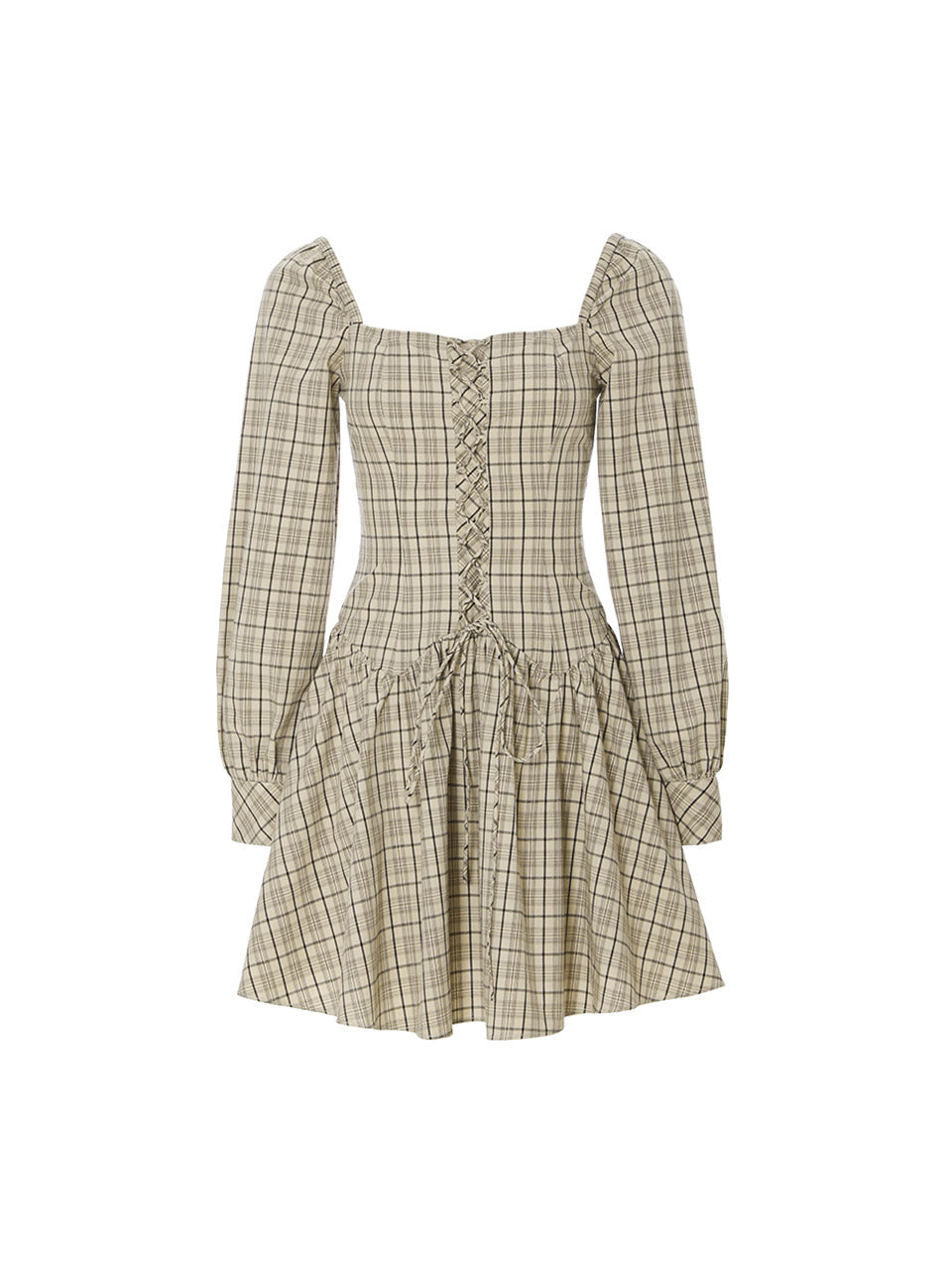 Country Lace-Up Mini Dress
