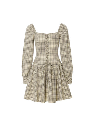 Country Lace-Up Mini Dress