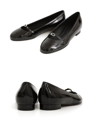 Cow Leather Enamel Flat Shoes