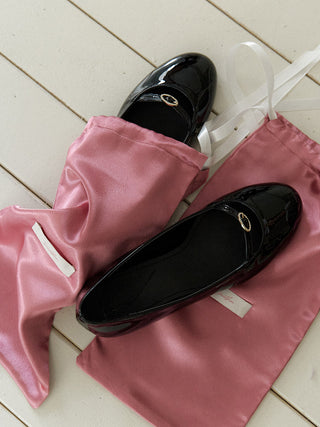 Cow Leather Enamel Flat Shoes
