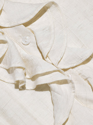 Cream Ruffle Mini Dress