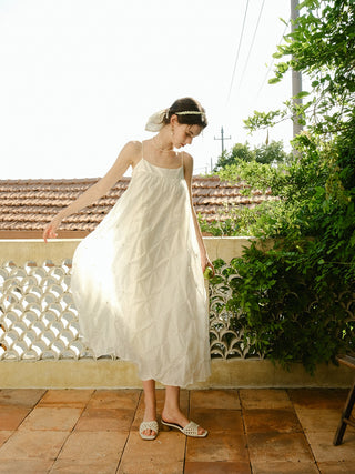 Crema Sleeveless Long Dress