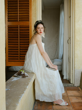 Crema Sleeveless Long Dress