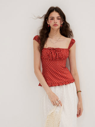 Crimson Dot Top