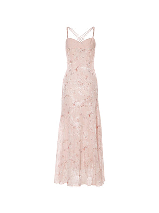 Cross Floral Long Dress