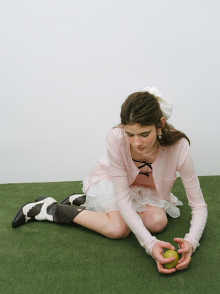 Dear Pocket Wool Cardigan Pink