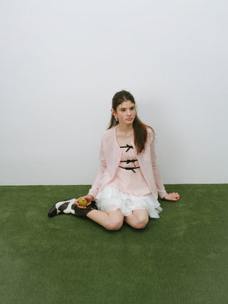 Dear Pocket Wool Cardigan Pink