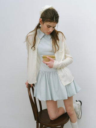 Dear Pocket Wool Cardigan White