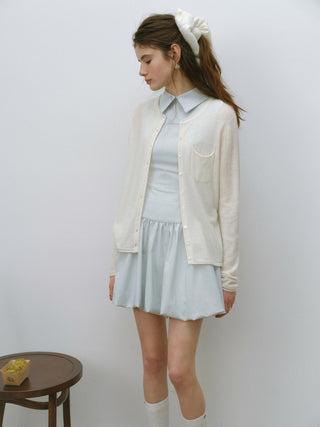 Dear Pocket Wool Cardigan White