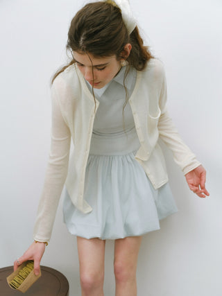 Dear Pocket Wool Cardigan White