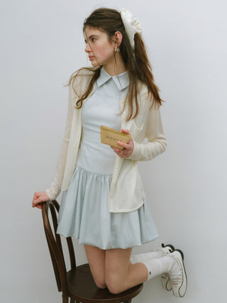 Dear Pocket Wool Cardigan White
