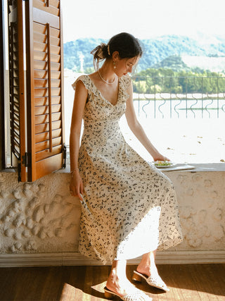 Delmar V neck Long Dress