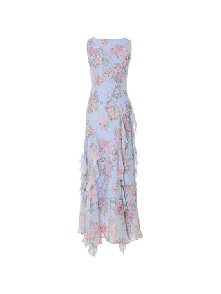 Delphinium Ruffle Maxi Dress