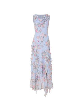 Delphinium Ruffle Maxi Dress