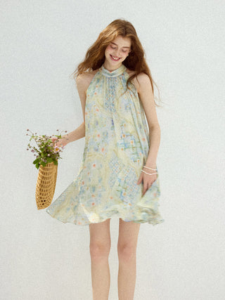Drawing Halterneck Mini Dress