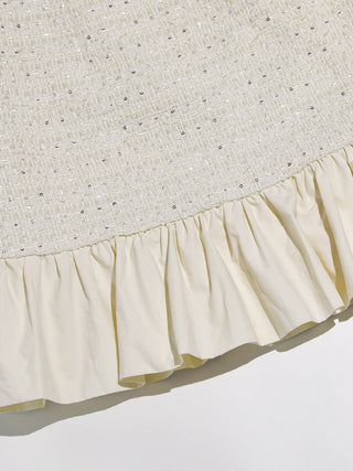Ecru Tweed Mini Skirt