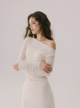Elienne Beaded Shirring Top