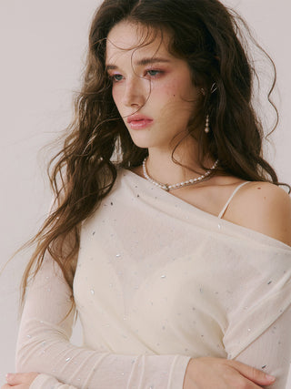 Elienne Beaded Shirring Top