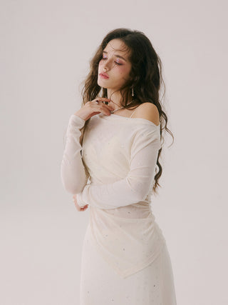 Elienne Beaded Shirring Top