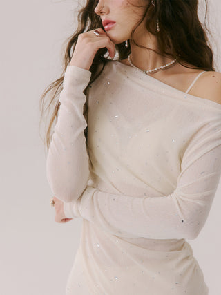Elienne Beaded Shirring Top