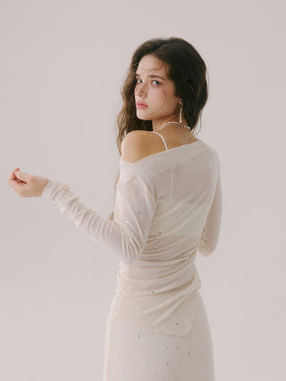 Elienne Beaded Shirring Top