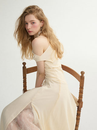 Model wearing Eloise Off-Shoulder Long Dress – elegant gown for formal occasions