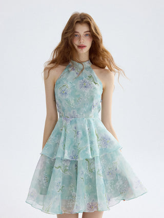 Emerald Ruffle Mini Dress