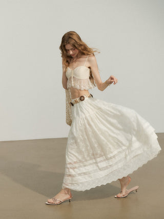 Erna Embroidery Maxi Skirt