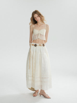 Erna Embroidery Maxi Skirt