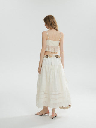 Erna Embroidery Maxi Skirt