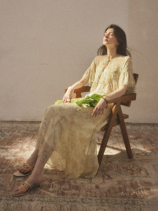 Everbloom V-Neck Long Dress – Elegant flowy silhouette perfect for everyday & special moments