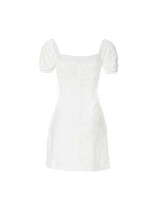 Eyelet Square neck Mini Dress