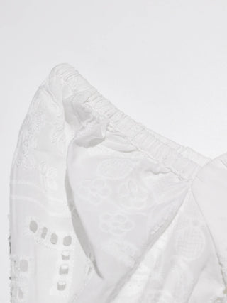 Eyelet Square neck Mini Dress