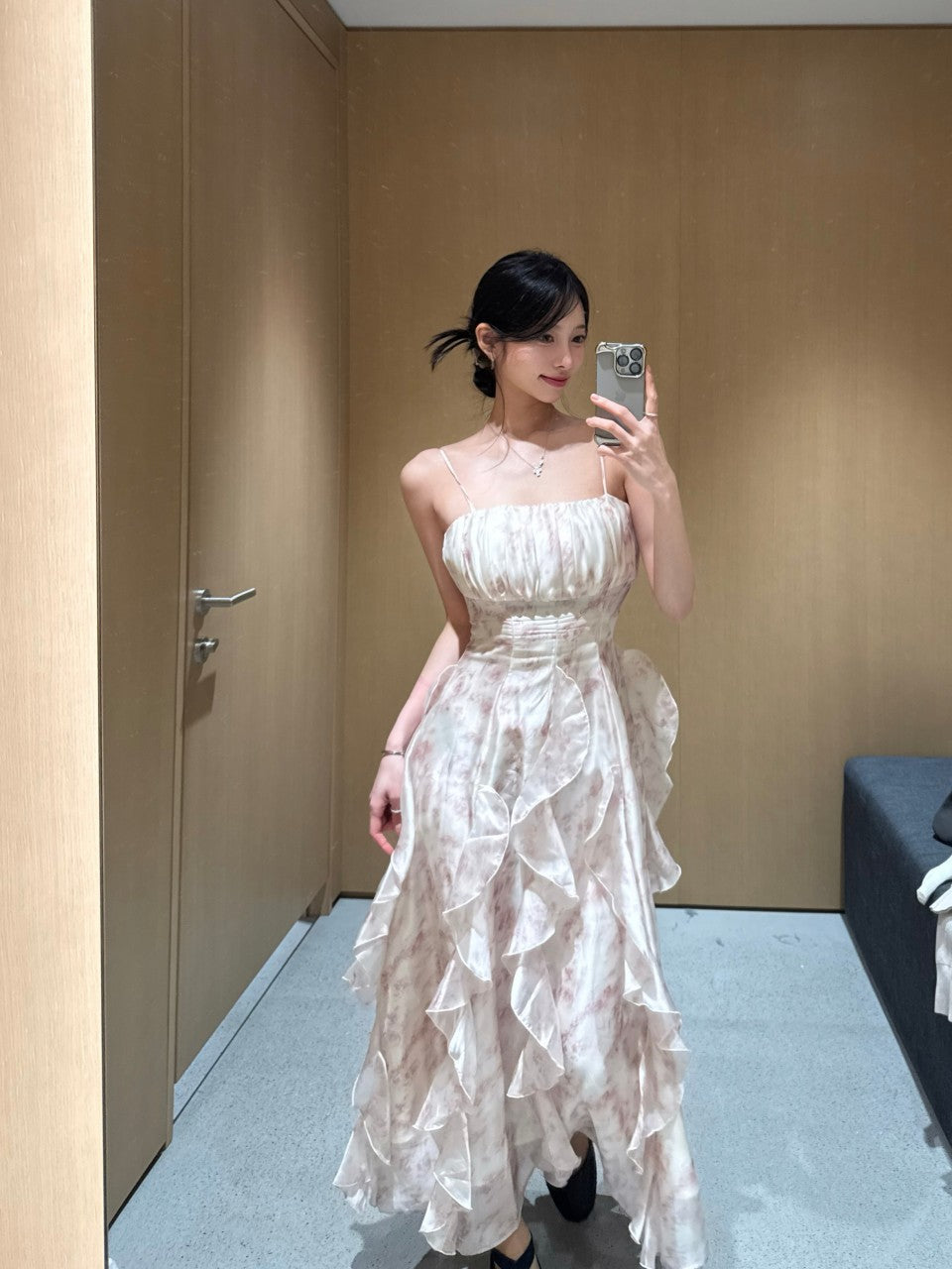Fairy ruffle long dress L