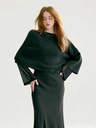 Falling Wool Warmer Cape