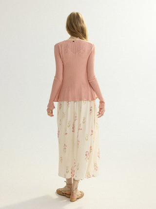 Fine Rib Knit Cardigan