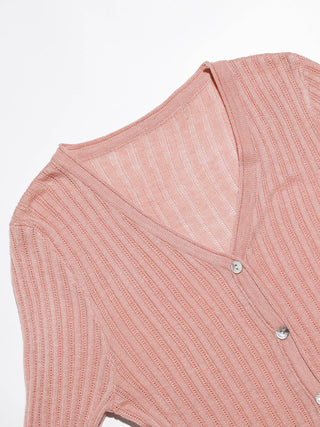 Fine Rib Knit Cardigan